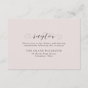Elegant simple blush pink reception card