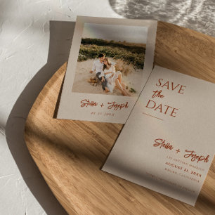Elegant Simple Boho Chic Photo Modern Wedding Save The Date