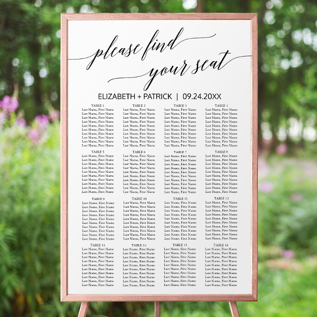 Elegant Simple Boho Wedding Seating Chart Template (Creator Uploaded)