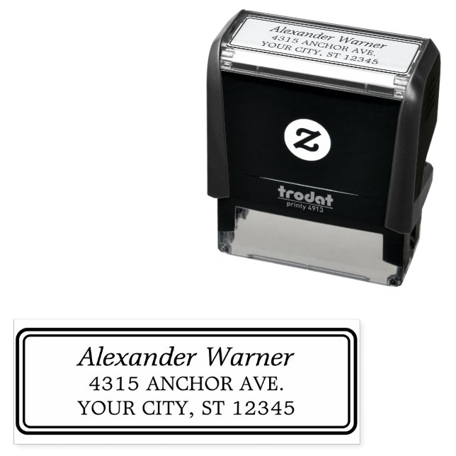 Elegant Simple Borders Classic Self-inking Stamp (In Situ)