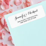 Elegant Simple Bride Groom Weddings Return Address Label<br><div class="desc">Create your own custom,  personalised,  simple,  elegant modern plain white return address label. Simply enter the bride & groom's / wife & husband's names,  and address. Elegant return address labels for use on wedding,  marriage anniversary,  birthday,  bridal shower,  baby shower,  holidays,  or any other special occasion related mailings.</div>