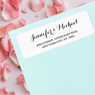 Elegant Simple Bride Groom Weddings Return Address Label