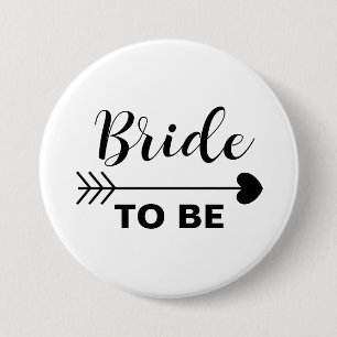Elegant & Simple Bride To Be 7.5 Cm Round Badge