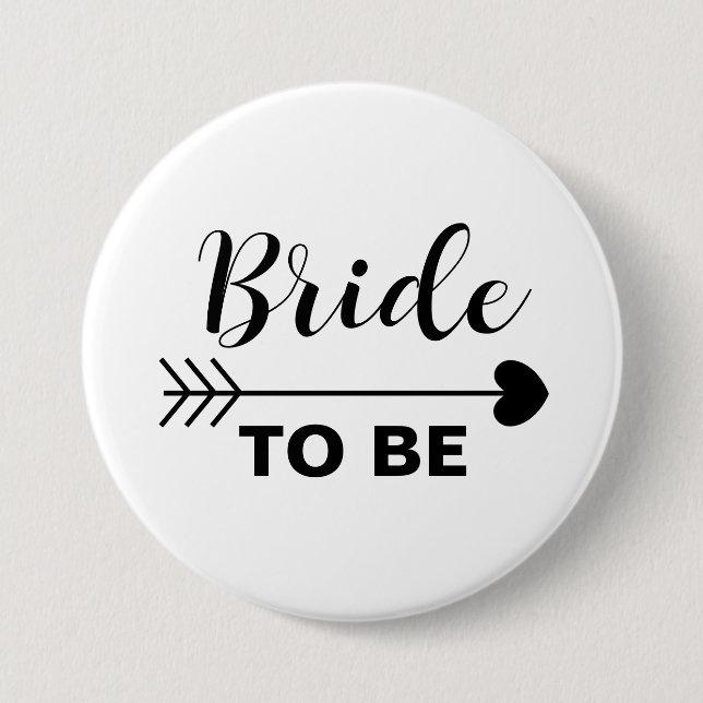 Elegant & Simple Bride To Be 7.5 Cm Round Badge (Front)