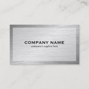 Elegant Simple Brushed Faux Steel Business Card