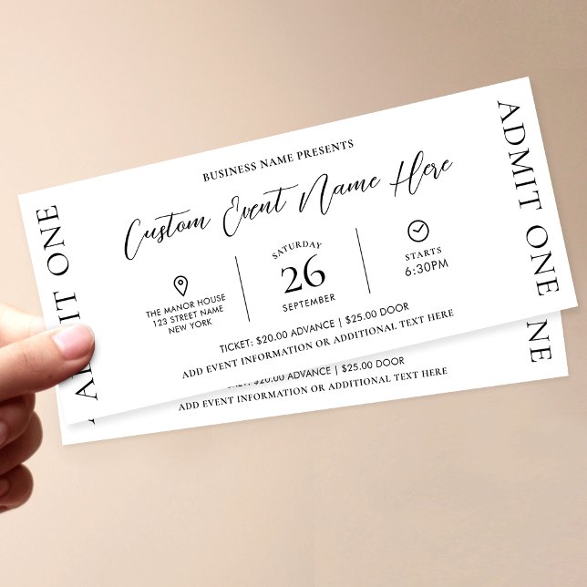 Elegant Simple Business Event Ticket Entry Pass Invitation (Creator Uploaded)