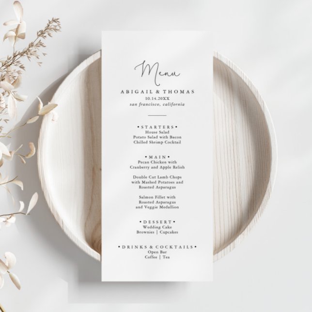 Elegant Simple Calligraphy Dinner Menu (Creator Uploaded)