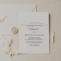 Elegant Simple Calligraphy Engagement Party