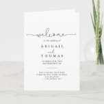 Elegant Simple Calligraphy Folded Wedding  Program<br><div class="desc">This elegant simple calligraphy folded wedding program is perfect for a rustic wedding. The simple and elegant design features classic and fancy script typography in black and white. Include a quote or short message,  order of service,  wedding party and thank you message.</div>