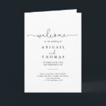 Elegant Simple Calligraphy Folded Wedding  Program<br><div class="desc">This elegant simple calligraphy folded wedding program is perfect for a rustic wedding. The simple and elegant design features classic and fancy script typography in black and white. Include a quote or short message,  order of service,  wedding party and thank you message.</div>