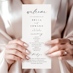 Elegant Simple Calligraphy Modern Wedding Program<br><div class="desc">Guide your guests through your special day with this Elegant Simple Calligraphy Modern Wedding Program. Featuring a minimalist black-and-white design with clean script and modern calligraphy, it adds a sophisticated touch to your ceremony details. If you’d like assistance personalising this program to perfectly complement your wedding theme, let me know—I’d...</div>