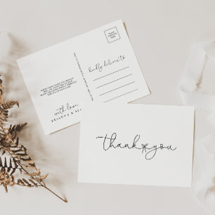 Elegant Simple Calligraphy Thank You Postcard