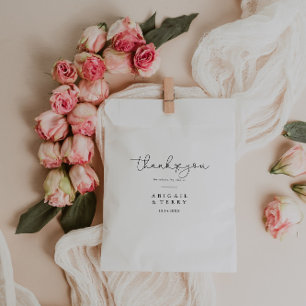 Elegant Simple Calligraphy Thank You Wedding  Favour Bag