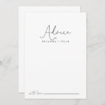 Elegant Simple Calligraphy Wedding  Advice Card<br><div class="desc">This elegant simple calligraphy wedding advice card is perfect for a rustic wedding. The simple and elegant design features classic and fancy script typography in black and white. These cards are perfect for a wedding, bridal shower, baby shower, graduation party & more. Personalise the cards with the names of the...</div>