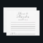 Elegant Simple Calligraphy Wedding Advice Card<br><div class="desc">This elegant simple calligraphy wedding advice card is perfect for a rustic wedding. The simple and elegant design features classic and fancy script typography in black and white.These cards are perfect for a wedding, bridal shower, baby shower, graduation party & more. Personalise the cards with the names of the bride...</div>