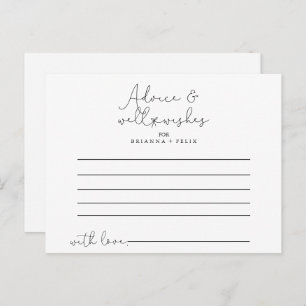 Elegant Simple Calligraphy Wedding Advice Card