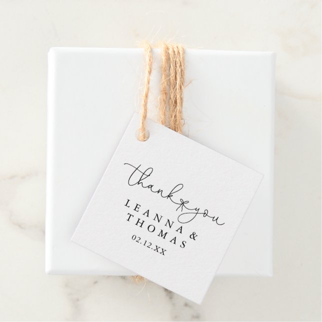 Elegant Simple Calligraphy Wedding  Favour Tags (In Situ)