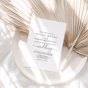 Elegant Simple Calligraphy Wedding  Invitation