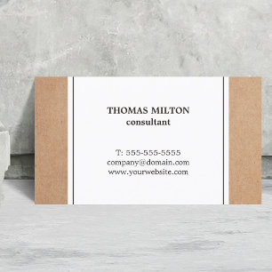 Elegant Simple Cardboard White Consultant Business Card