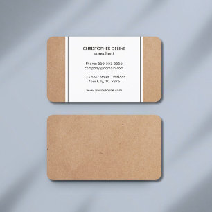 Elegant Simple Cardboard White Consultant Business Card