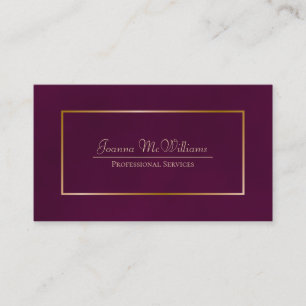Elegant Simple Cassis Purple & Gold Professional Business Card