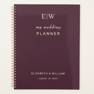 Elegant Simple Cherry Lacquer, Monogram Wedding Planner