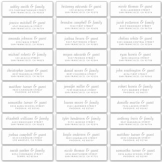 Elegant Simple Chic Wedding Guest Names Address