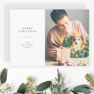 Elegant Simple Christmas   Modern Minimal Photo Holiday Card