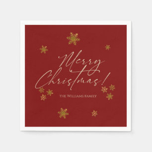 Elegant Simple Christmas Snowflakes Napkin