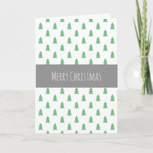 Elegant Simple Christmas tree pattern pastel green Holiday Card
