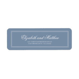 Elegant Simple Classic Blue Wedding Return Address Label