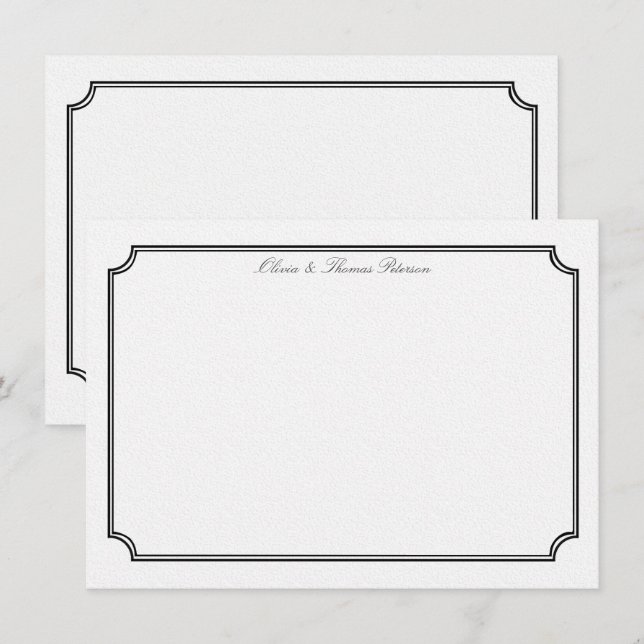 Elegant Simple Classic Estate Frame Wedding Couple Card (Front/Back)