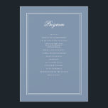 Elegant Simple Classic Faded Blue & White Wedding Program<br><div class="desc">Composed of simple straight lined frames with classic cursive script and serif typography. These elements are simple,  timeless,  and classic.. 

This is designed by White Paper Birch Co. exclusive for Zazzle.

Available here:
http://www.zazzle.com/store/whitepaperbirch</div>