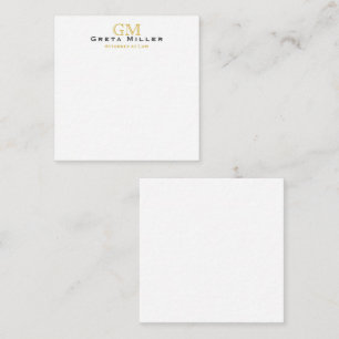 Elegant Simple Classic Gold Monogram Card