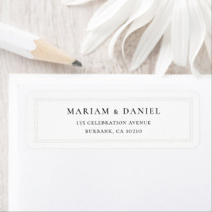 Elegant Simple Classic Wedding Address Return Return Address Label