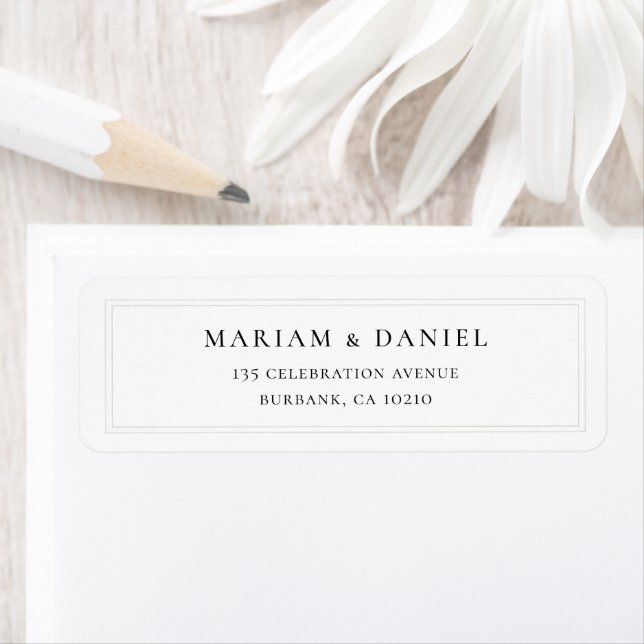 Elegant Simple Classic Wedding Address Return Return Address Label (Insitu)