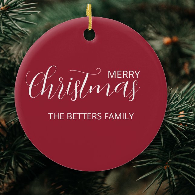 Elegant Simple Clean Frosted Berry Christmas   Ceramic Ornament (Creator Uploaded)