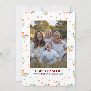 Elegant Simple Colourful Floral Easter Family Phot Holiday Card