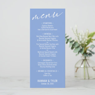 Elegant Simple Contemporary Typography Periwinkle Menu