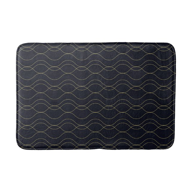 Elegant, simple, cool, trendy wavy illustration bath mat (Front)
