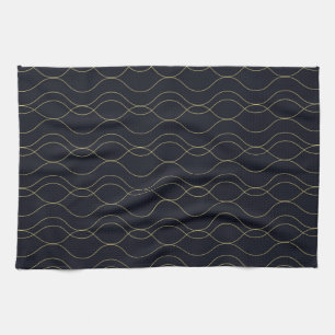 Elegant, simple, cool, trendy wavy illustration tea towel