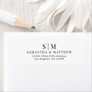 Elegant Simple Couple Monogram Return Address Label