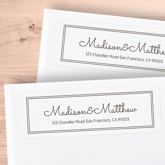 Elegant Simple Cursive Script Return Address Label (Creator Uploaded)