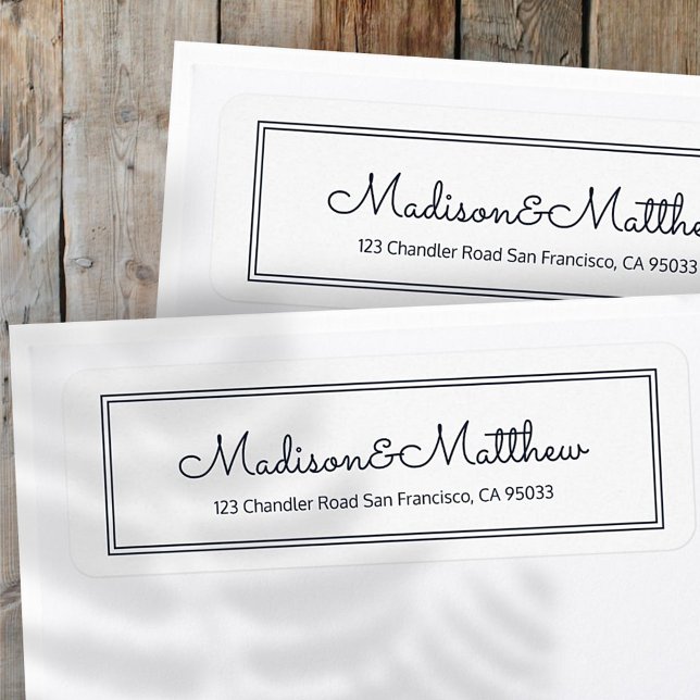 Elegant Simple Cursive Script Return Address Return Address Label (Creator Uploaded)