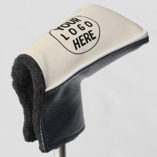 Elegant Simple Custom Logo Here Beige Golf Head Cover