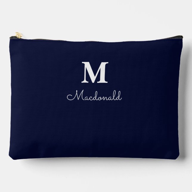 Elegant Simple Custom Monogram  Accessory Pouch (Front)