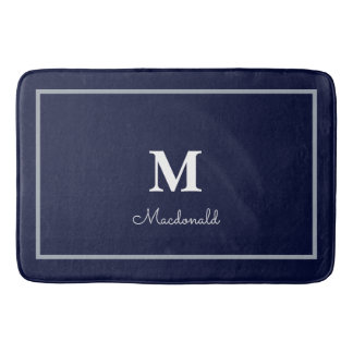 Elegant Simple Custom Monogram  Bath Mat