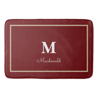 Elegant Simple Custom Monogram  Bath Mat