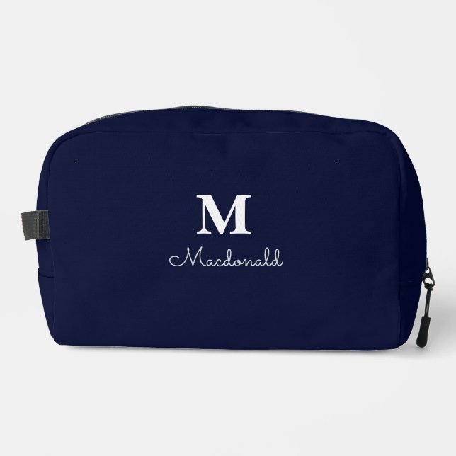 Elegant Simple Custom Monogram  Dopp Kit (Front)