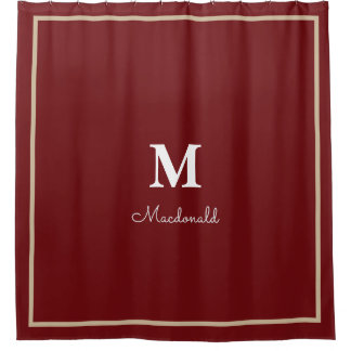 Elegant Simple Custom Monogram  Shower Curtain